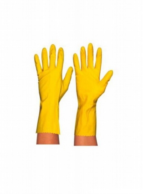 GUANTE LATEX AMARILLO FLOCADO 